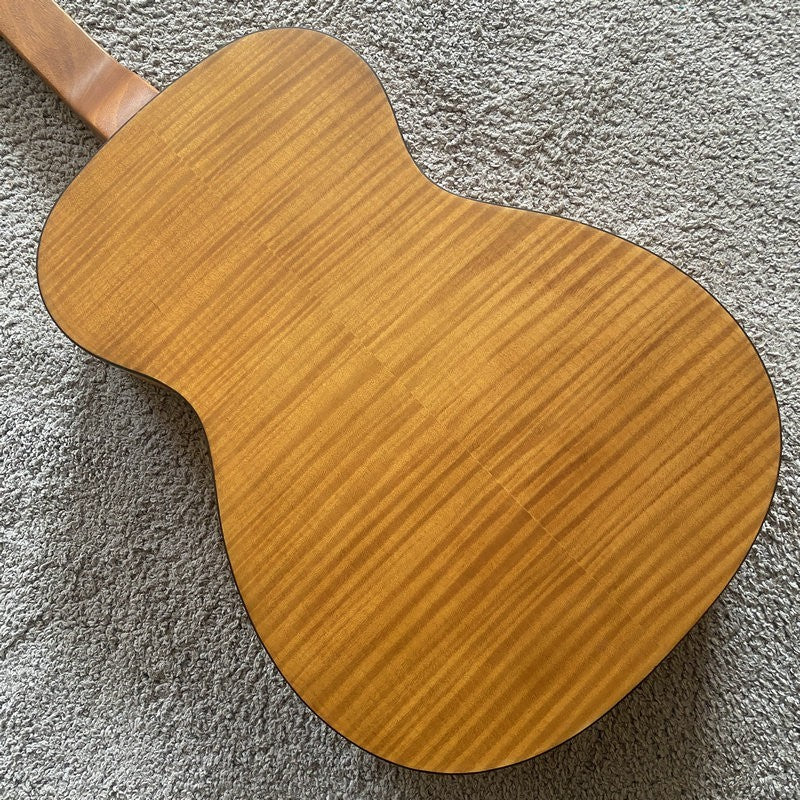 DIY Tiger Maple Dobro Resonator Guitar Mahogany Neck Rosewood 19 Frets