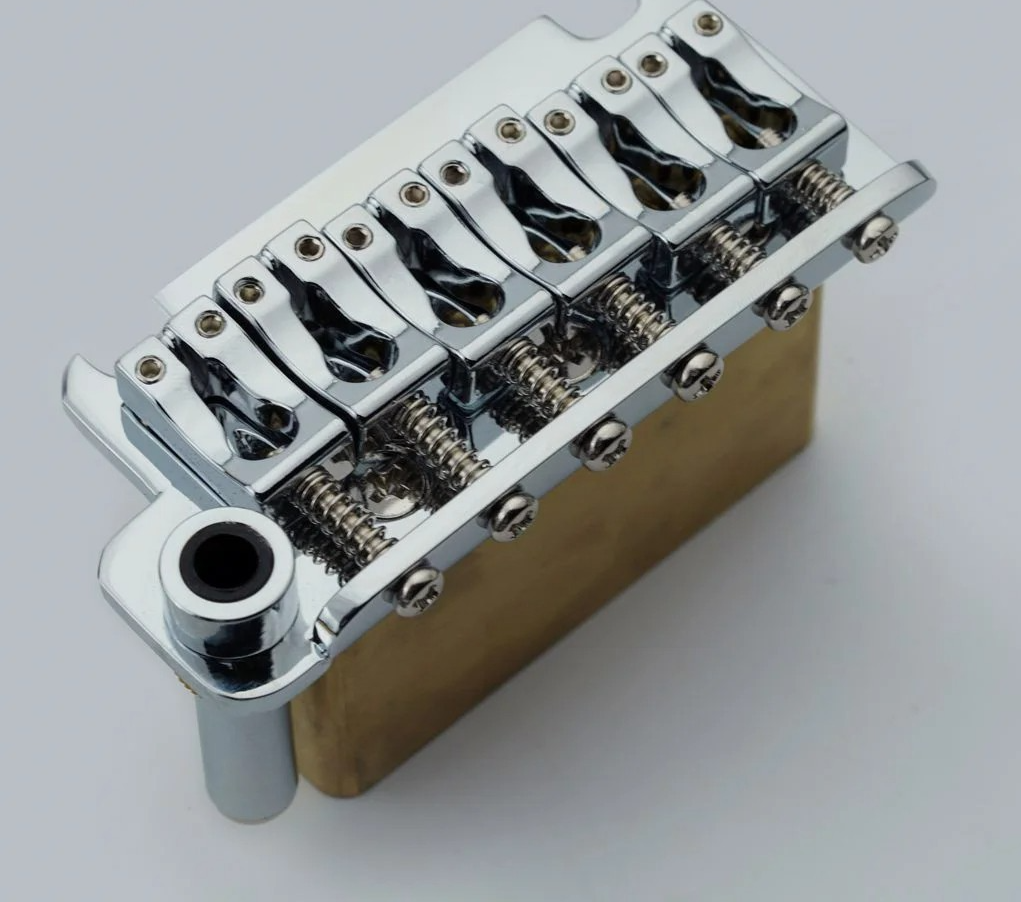 Chrome 2 Point Left Hand Guitar Bridge Tremolo 10.8MM Spacing, Brass B