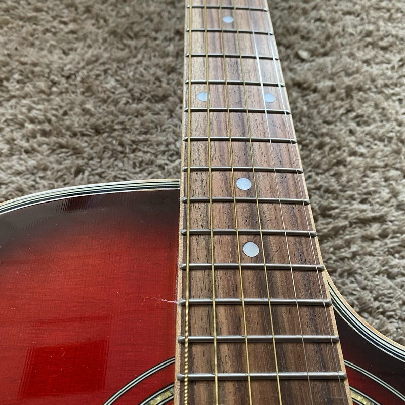 Red Burst 40 Inch Acoustic Guitar 40 Inch, Spruce Top Body, Mahogany N