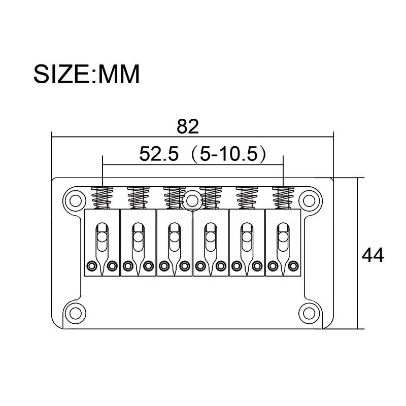 Black Guitar Fixed Hardtail Bridge System