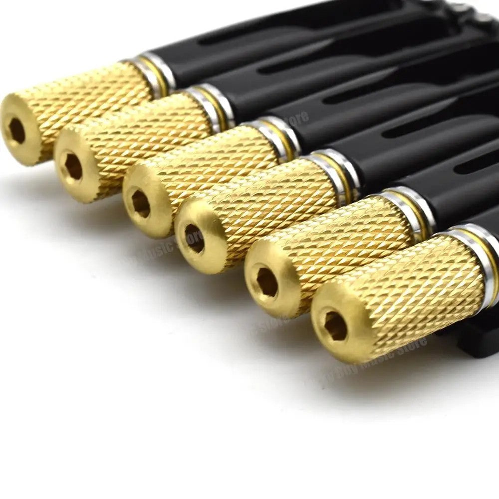 Brass Headless Guitar Bridge Saddles System Fit Strandberg,Kiesel,Iban