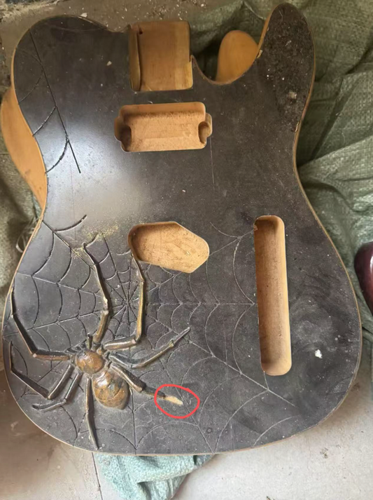 Black Ash Wood Guitar Body with Spider Web Top Fit Telecaster Tele