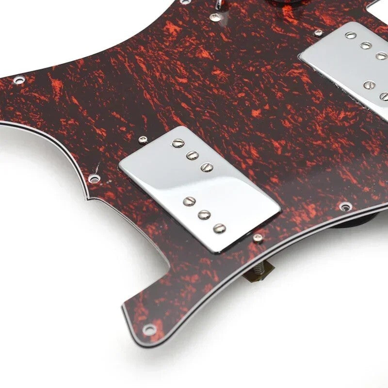 Red Tortoise Shell Guitar HH Loaded Prewired Pickguard For Stratocaste