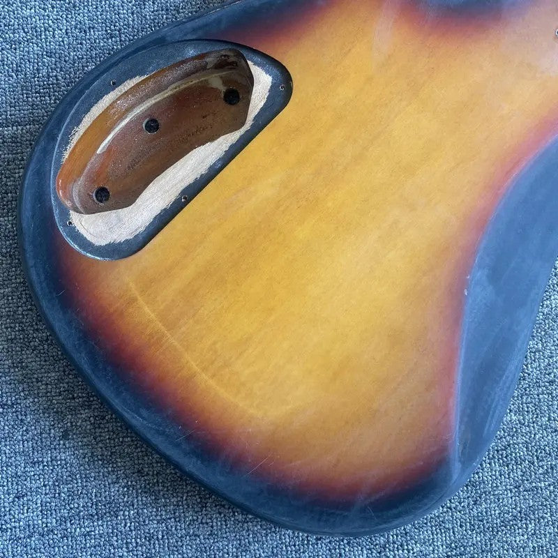 Basswood Sunburst 4 String Bass Body with Maple Neck, Rosewood Fingerb
