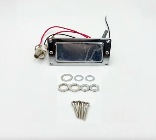 Chrome Mini Humbucker Closed Guitar Pickup 1T1V 6.35 Output Jack