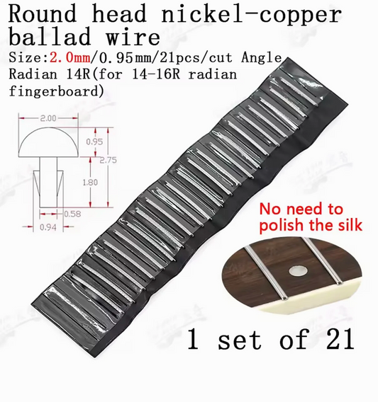 21 Frets Electric Guitar Round Head Nickel Copper Fret Wire