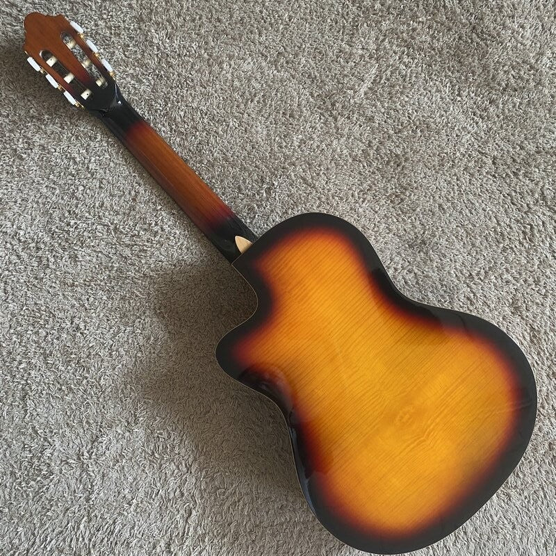 Sunburst Finish Classical Guitar, Mahogany Neck, Rosewood Fingerboard