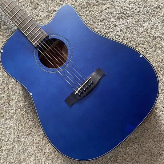 Blue 41 Inch Acoustic Guitar, Spruce Plywood Body, Mahogany Neck