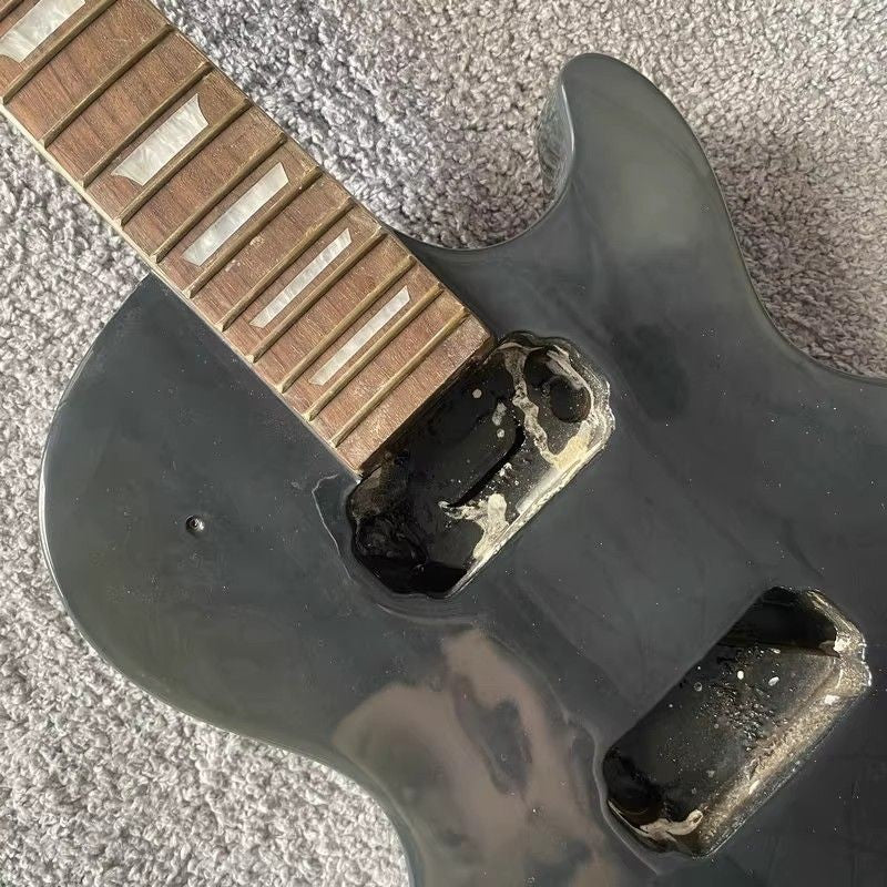 Harley Benton Black Guitar Single Cut Body with Neck Fit Les Paul LP D