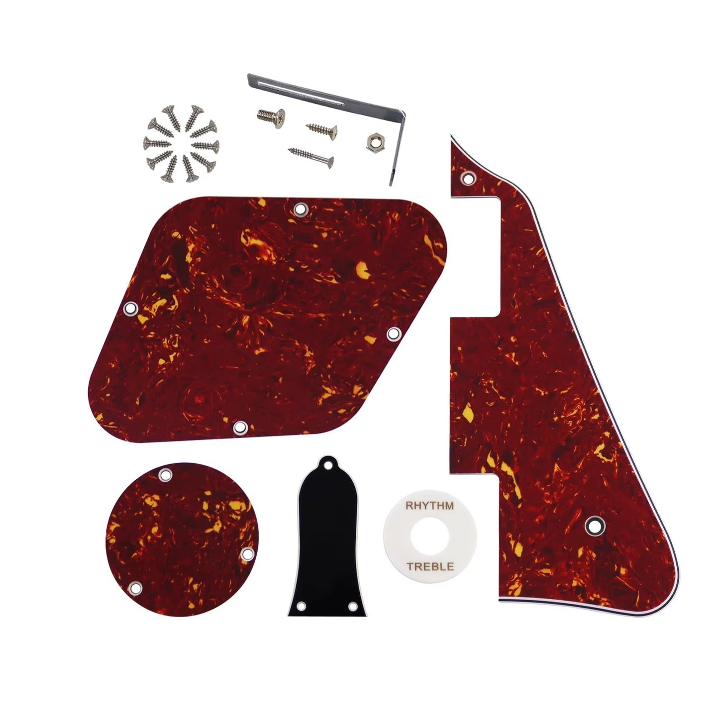 Red Tortoise Guitar Pickguard Back Plate Switch Truss Rod Cover Fit Le