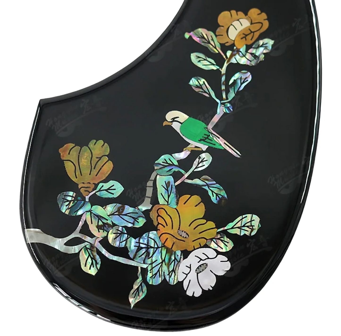 Folk Acoustic Guitar Scratch Plate Pickguard with Abalone Top Bird