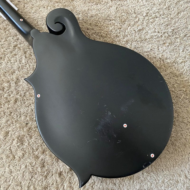 Black 8 String Mandolin, Spruce Top Body, Mahogany Neck, Rosewood Fing