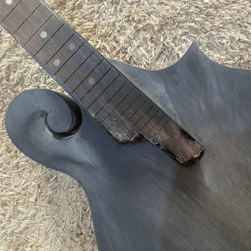 Black 8 String Mandolin, Spruce Top Body with Mahogany Neck, Rosewood