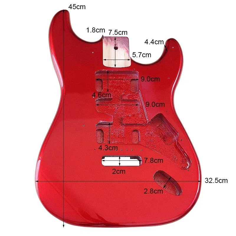 Metallic Red Finish Poplar Wood Guitar Body Fit ST Stratocaster