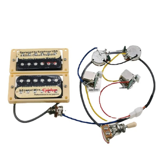 Epiphone Zebra Guitar Humbucker Pickups with Wiring Harness Kit Fit Le