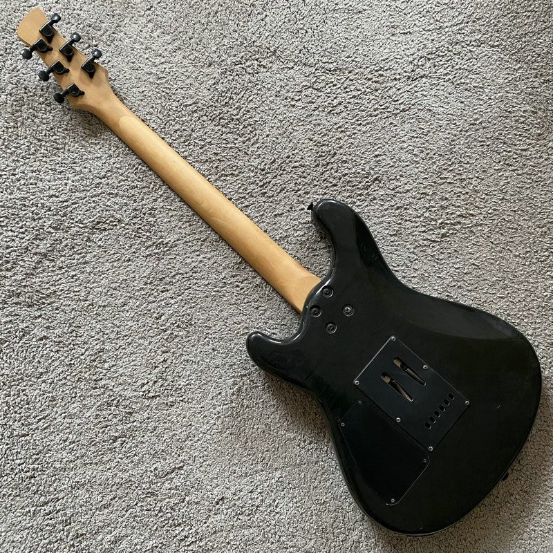 J&D Black Guitar, Solid Mahogany Body, Maple Neck, 24 Frets Rosewood F