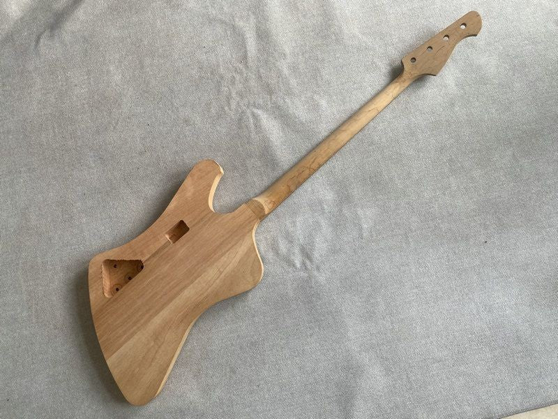 Unfinished 4 String Bass Mahogany Body with Maple Neck Fit Firebird DI