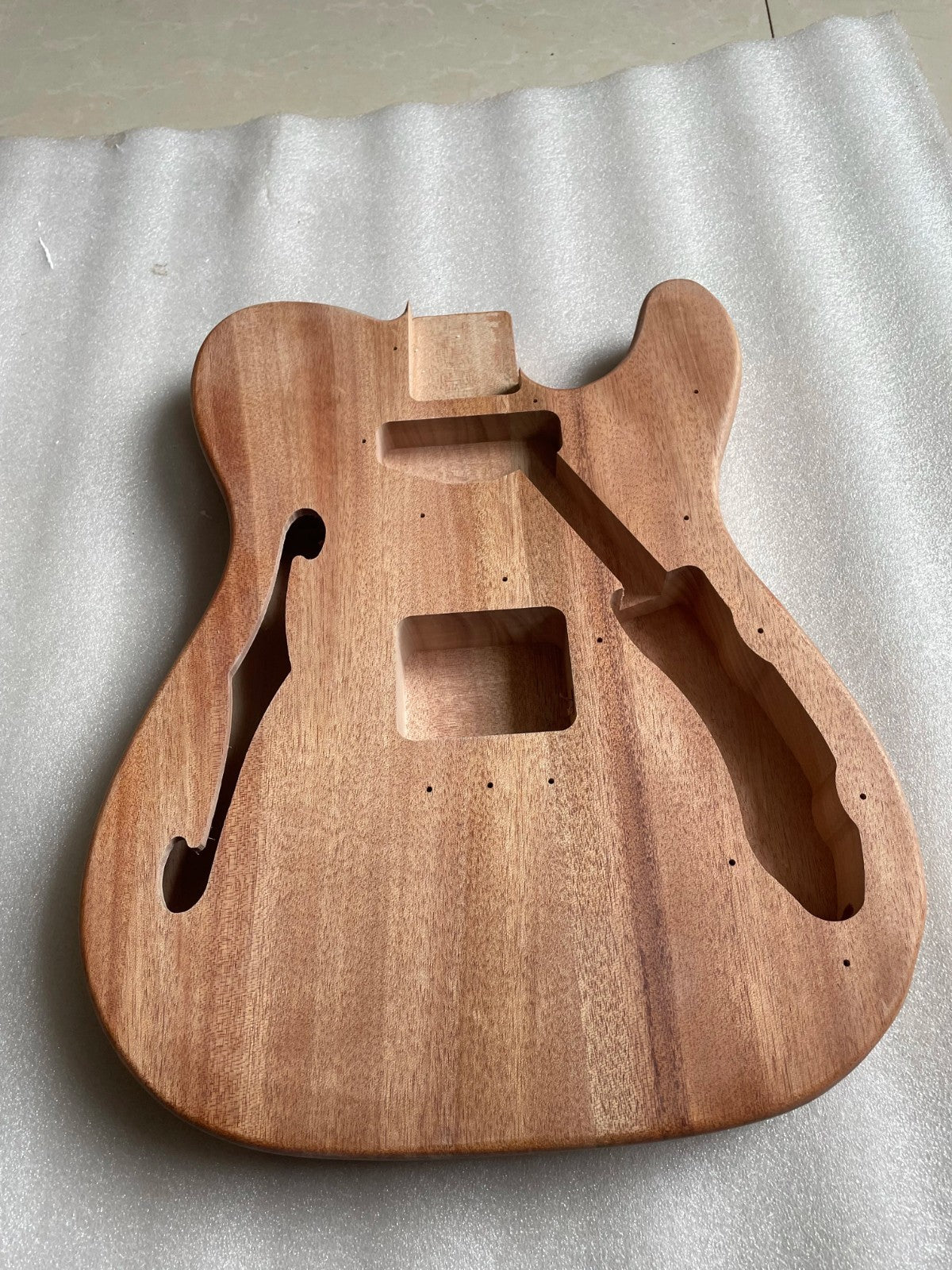 Mahogany Wood Single Cut Guitar Body with F Hole Fit Telecaster Tele