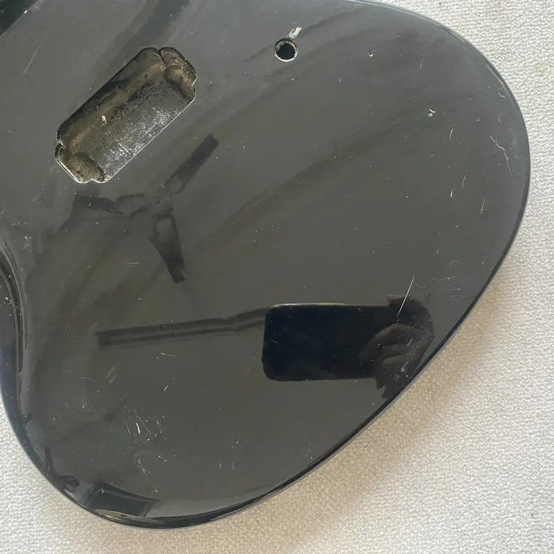 Glossy Black Basswood Guitar Body with Maple Neck, Rosewood Fingerboar