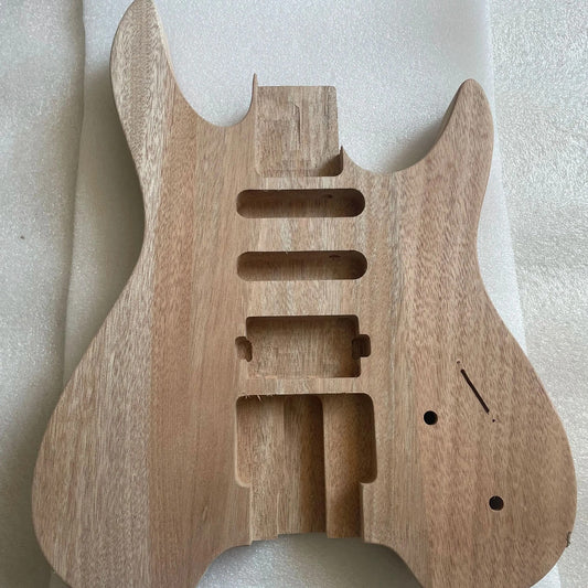 Mahogany Wood HSS Headless Guitar Body