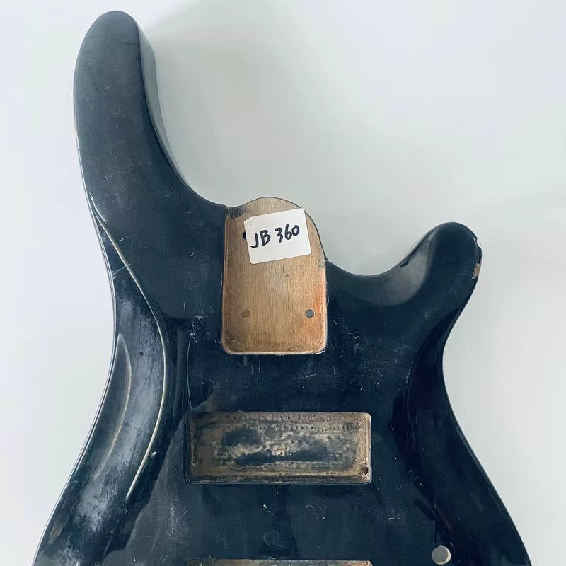 Glossy Black Electric Bass Guitar Solid Body