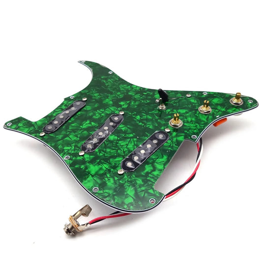 Green Pearl Loaded Prewired Guitar Pickguard, Multi Function Switches