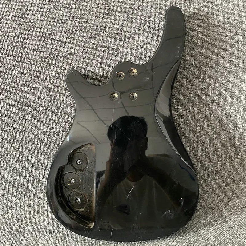 Glossy Black Solid Basswood Bass Guitar Body DIY