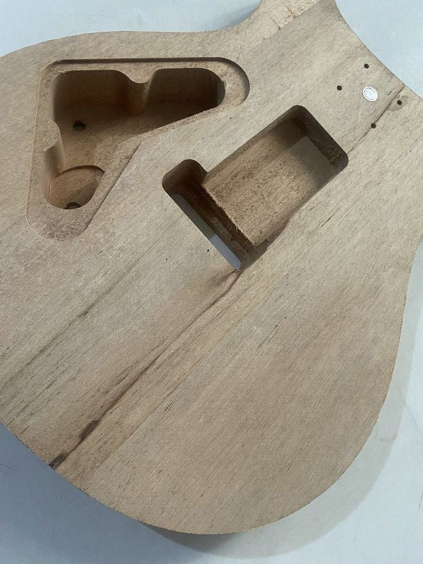 Unfinished Okoume Wood HH Guitar Double Cutaway Body