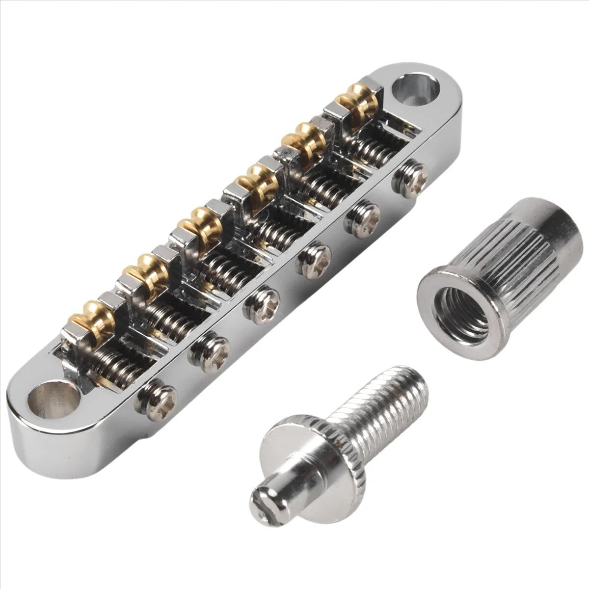 Chrome Guitar Roller Saddles Tune O Matic Bridge Fit Washburn,Epiphone