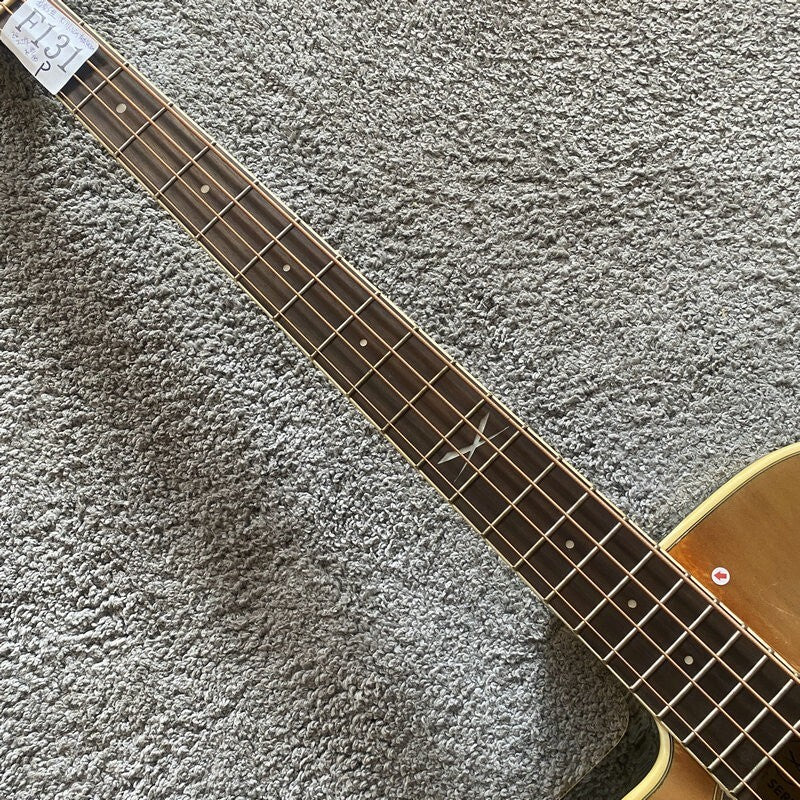 Eko Left Handed Acoustic Electric Bass, Spruce Mahogany Body, Rosewood