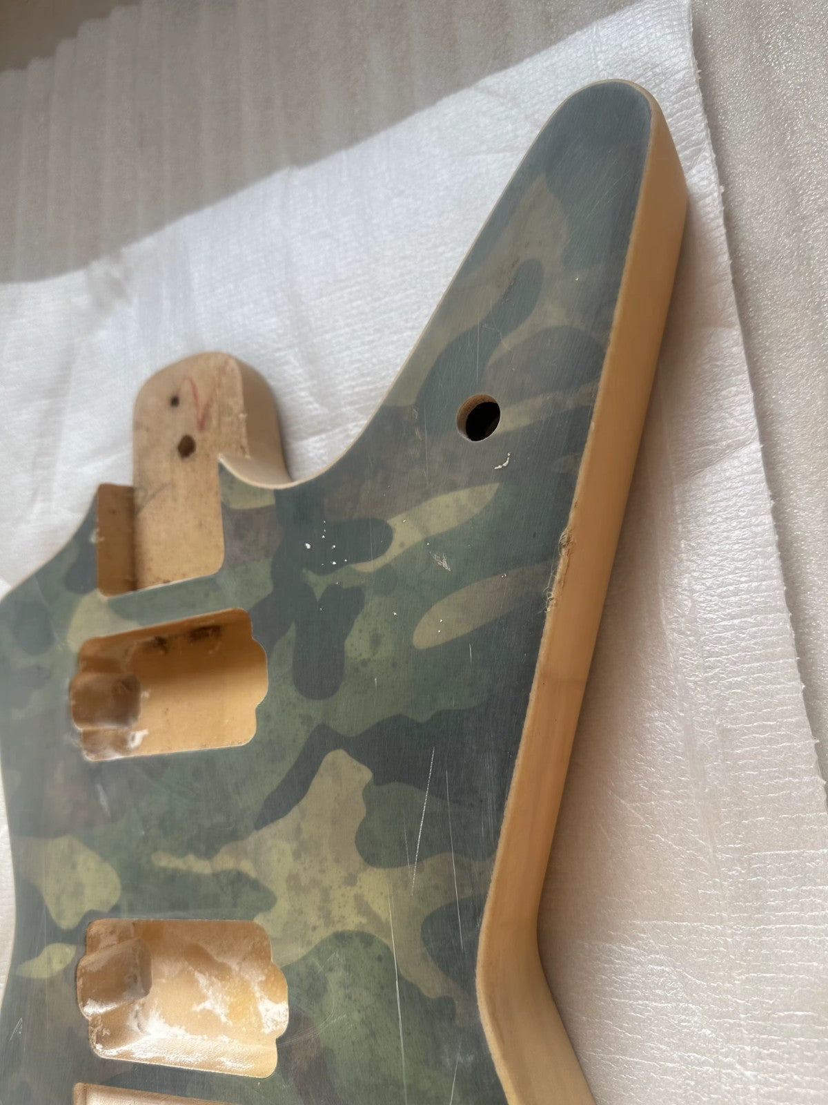 Camouflage Finish Solid Guitar Basswood Body For ML Guitars DIY Projec