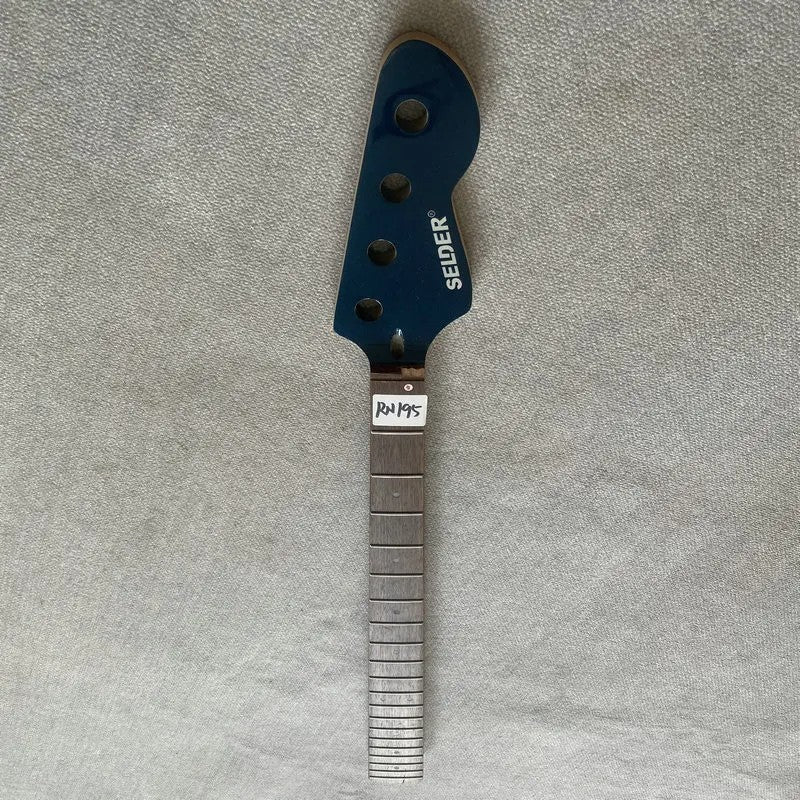 Blue 4 String Bass Maple Neck, 20 Frets Rosewood Fingerboard