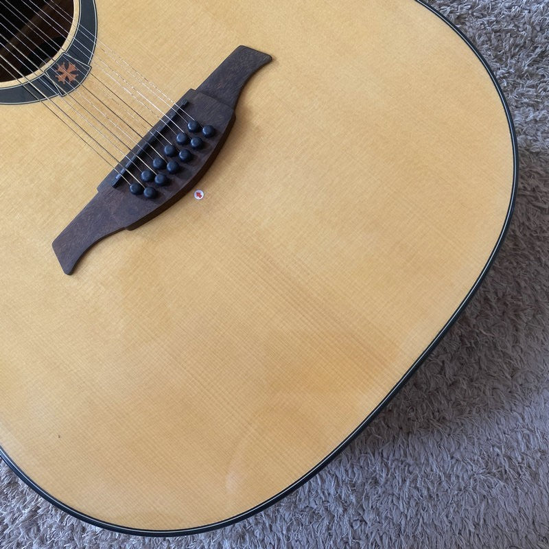 LAG 12 String Acoustic Electric Guitar, Mahogany Spruce Body, Rosewood