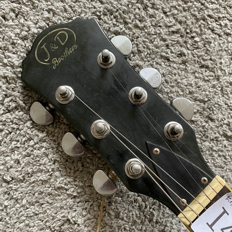 J&D Blue Mini Guitar, Solid Basswood Body, Maple Neck Fit LP Les Paul