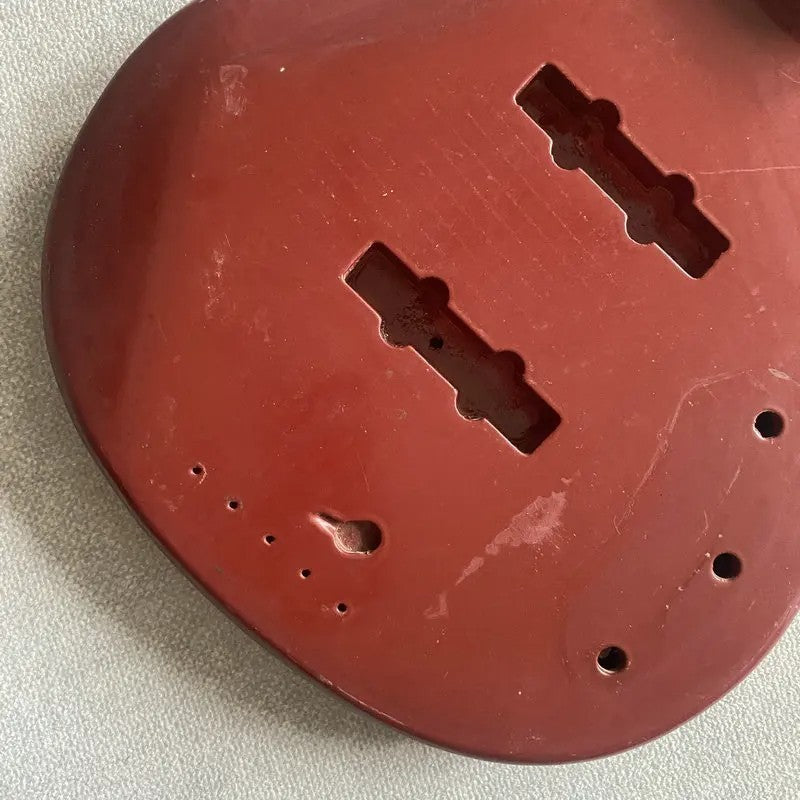 Red Basswood 4 String Bass Body with Maple Neck, Rosewood Fingerboard