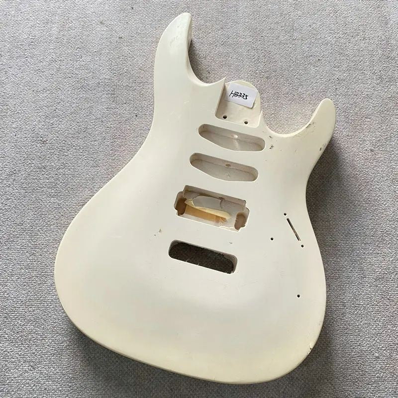 White HSS Guitar Basswood Double Cutaway Body