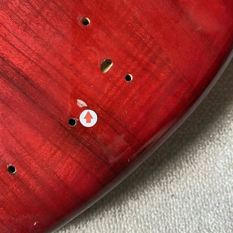 Transparent Red 5 String Electric Bass Basswood Body