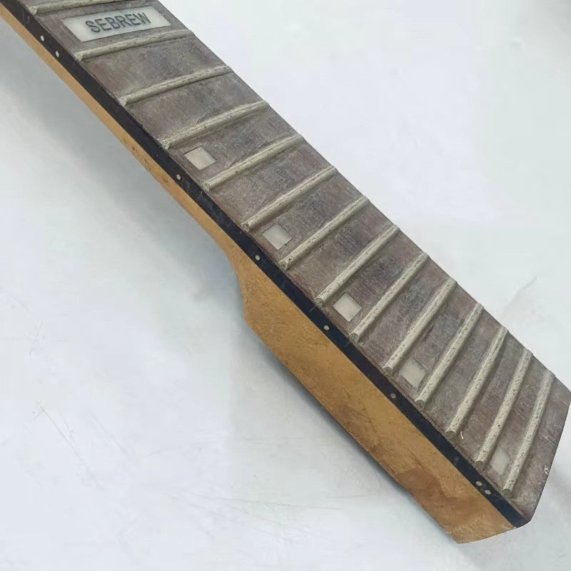 Sebrew Black Electric Guitar Maple Wood Neck, 24 Frets Rosewood Finger
