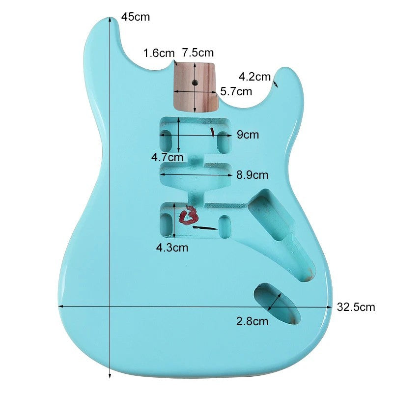 Light Blue Poplar Wood Guitar Body Fit Stratocaster Strat