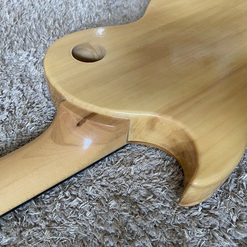 Mahogany Veneer Top Basswood Guitar Body, Maple Neck Fit Les Paul LP