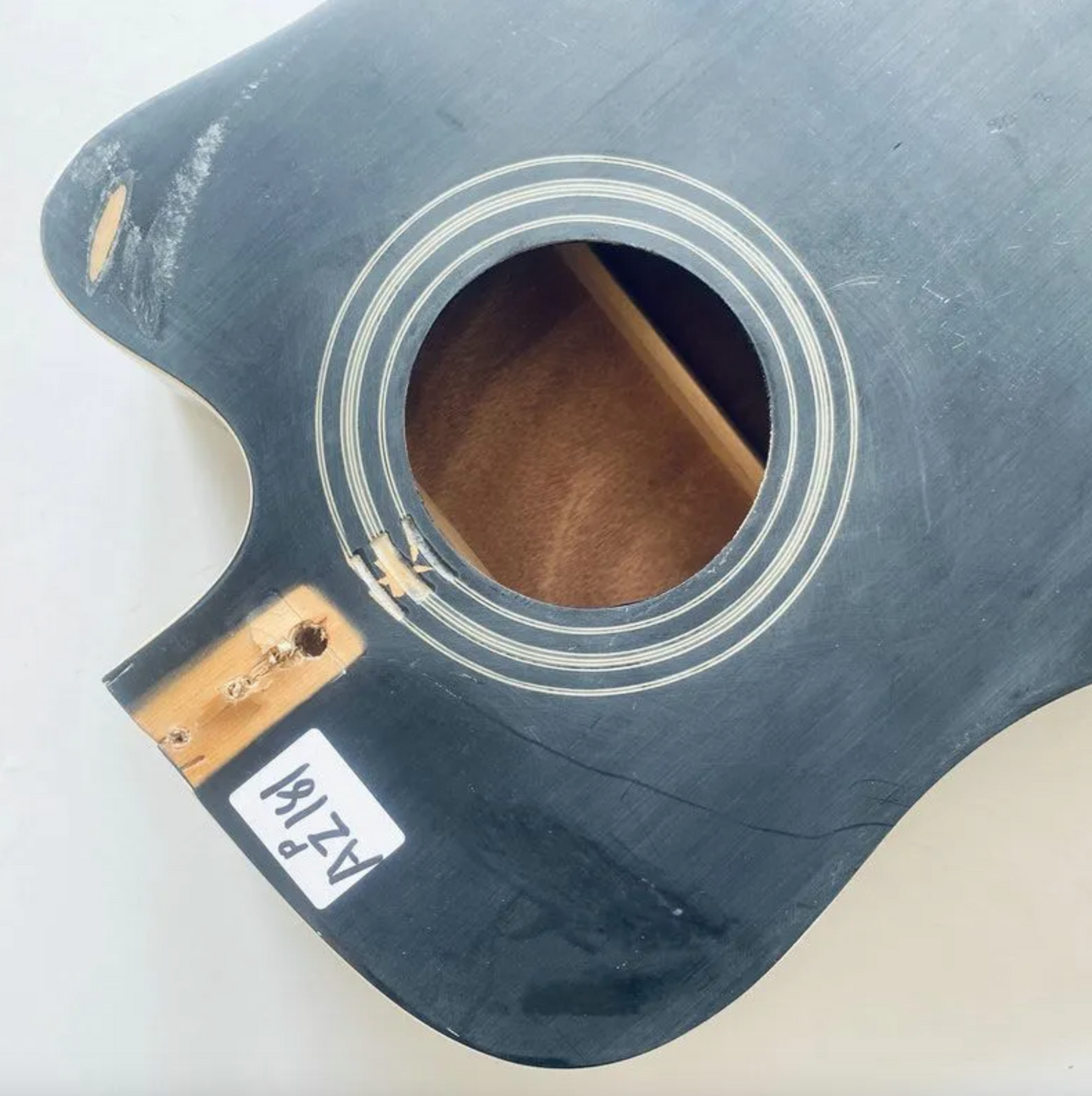 Black Spruce Top Acoustic Guitar Body
