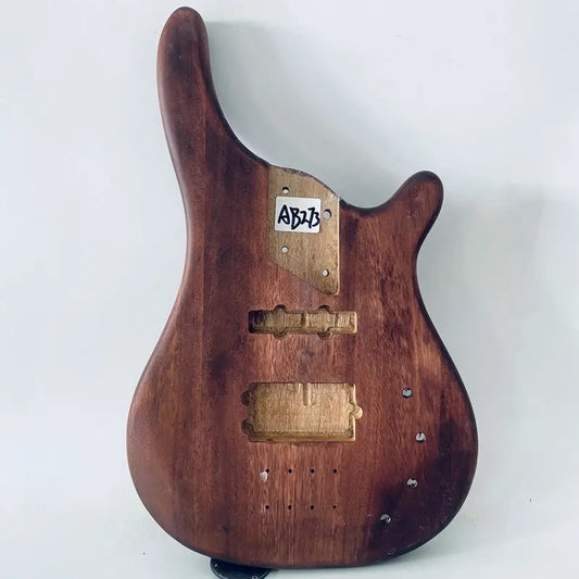 Mahogany Wood 4/5 String Bass Guitar Body DIY Project