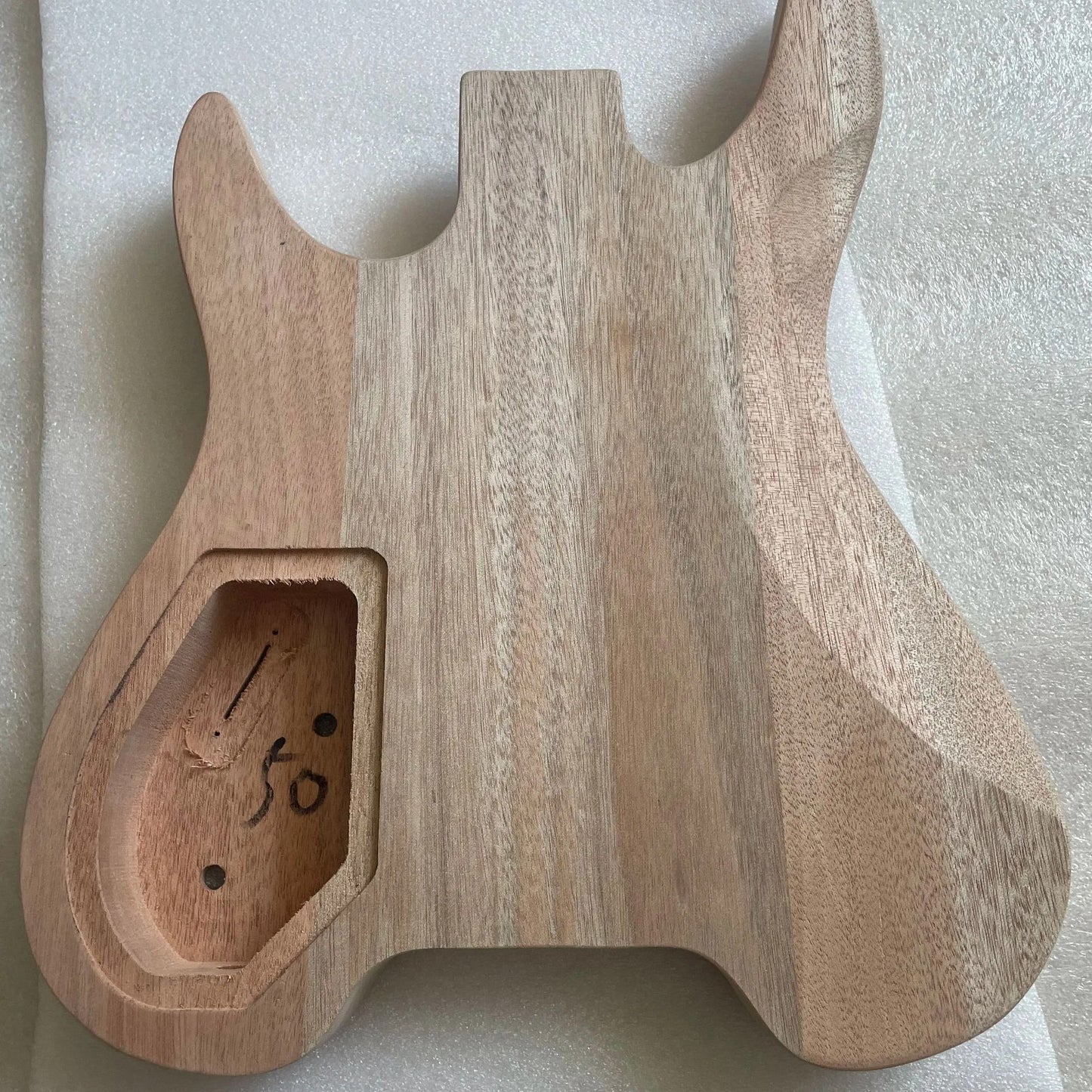 Mahogany Wood HSS Headless Guitar Body