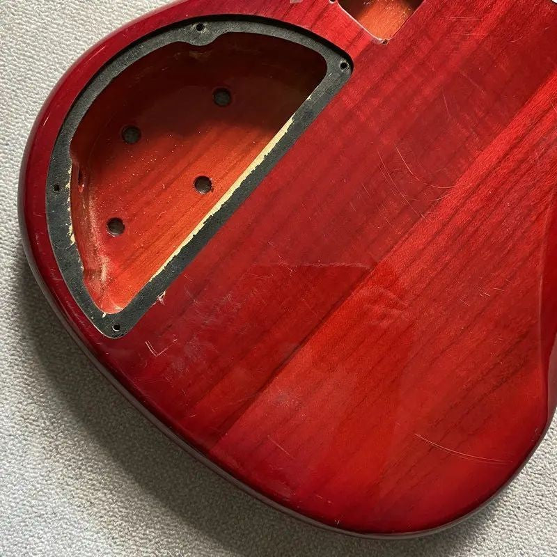 Transparent Red 5 String Electric Bass Basswood Body