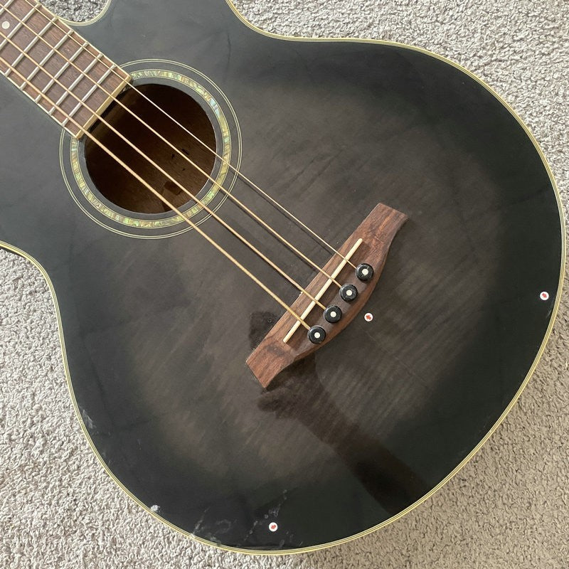 Ibanez 4 String Acoustic Electric Bass, Spruce and Tiger Maple Top Bod