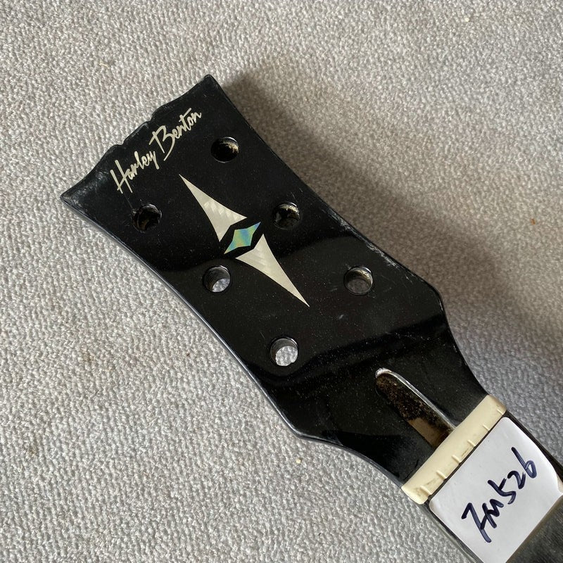 Black Harley Benton Maple Wood Guitar Neck, Rosewood Fingerboard Fretb