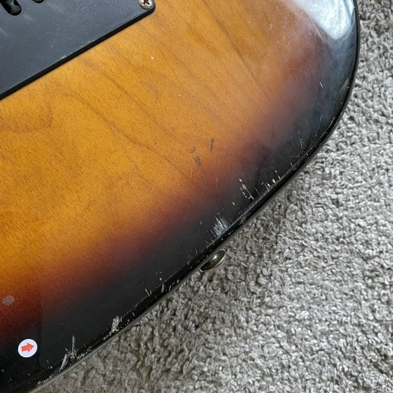 J&D Sunburst HSS Electric Guitar, Solid Basswood Body, Maple Neck, 22
