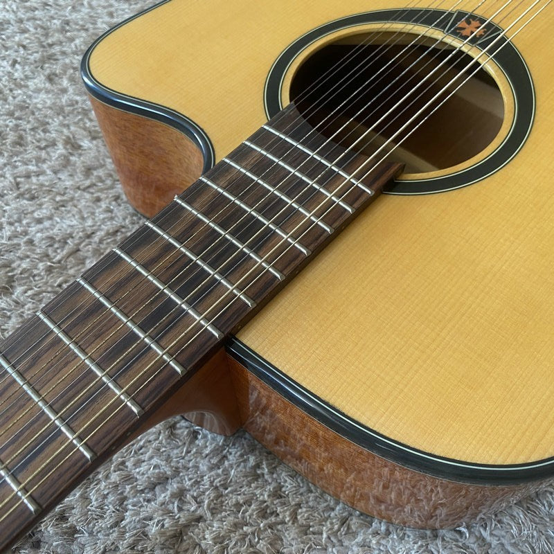 LAG 12 String Acoustic Electric Guitar, Mahogany Spruce Body, Rosewood