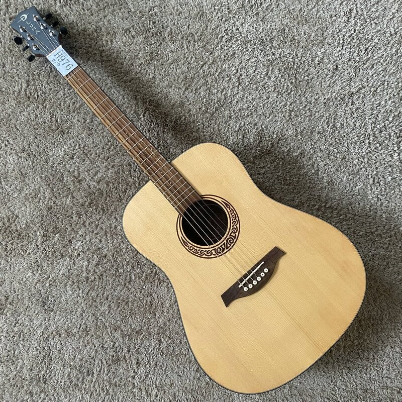 Luna Acoustic Guitar, Spruce Top Body, Mahogany Neck, Rosewood Fingerb