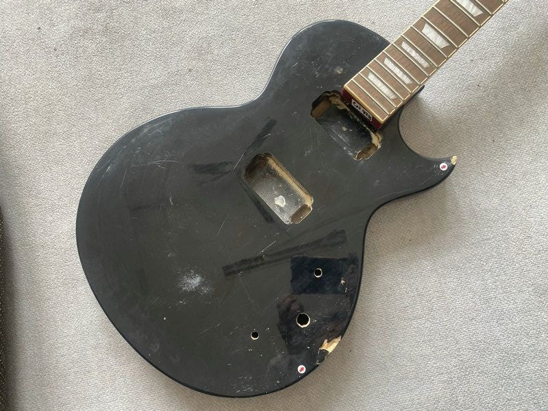 Black Basswood Guitar Body with Neck, Rosewood Fretboard Fit LP Les Pa
